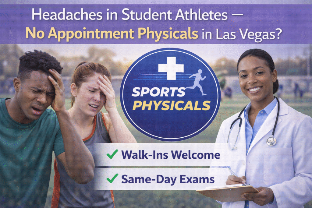 Headaches in Student Athletes — No Appointment Physicals in Las Vegas