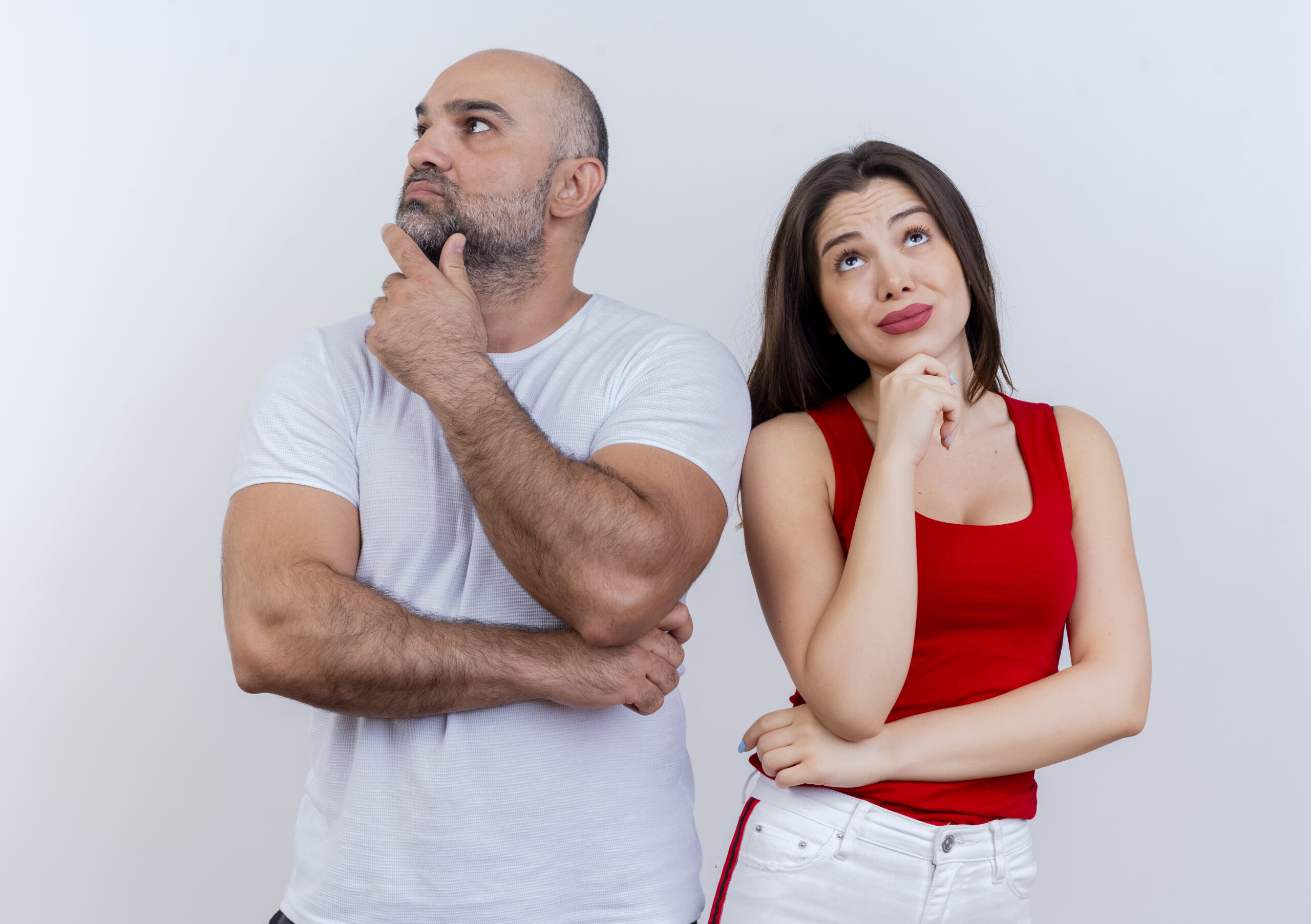 Thoughtful couple considering what to do after possible STD exposure.