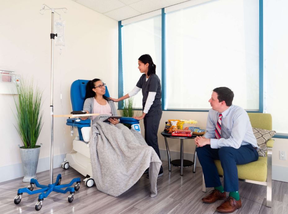 Licensed Registered Nurse administering professional IV therapy at Sahara West Urgent Care clinic in Las Vegas